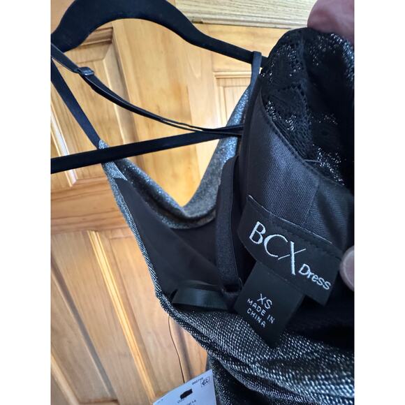 🖤 BCX Metallic Silver Gunmetal Cowl Back Maxi Gown | XS | NEW with TAGS - Picture 8 of 8